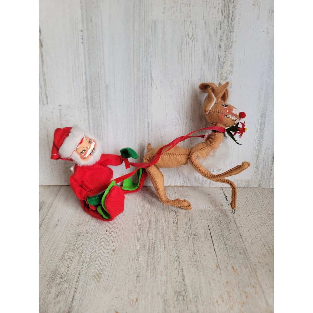 Annalee Santa Claus reindeer mobility doll Xmas vintage home decor unique